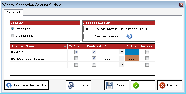 Configuring Connection Coloring