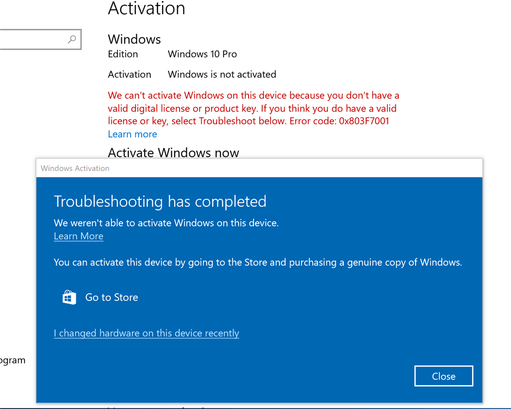 windows 10 deactivated itself