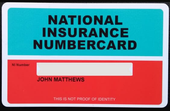 serial number on uk national insurance letter