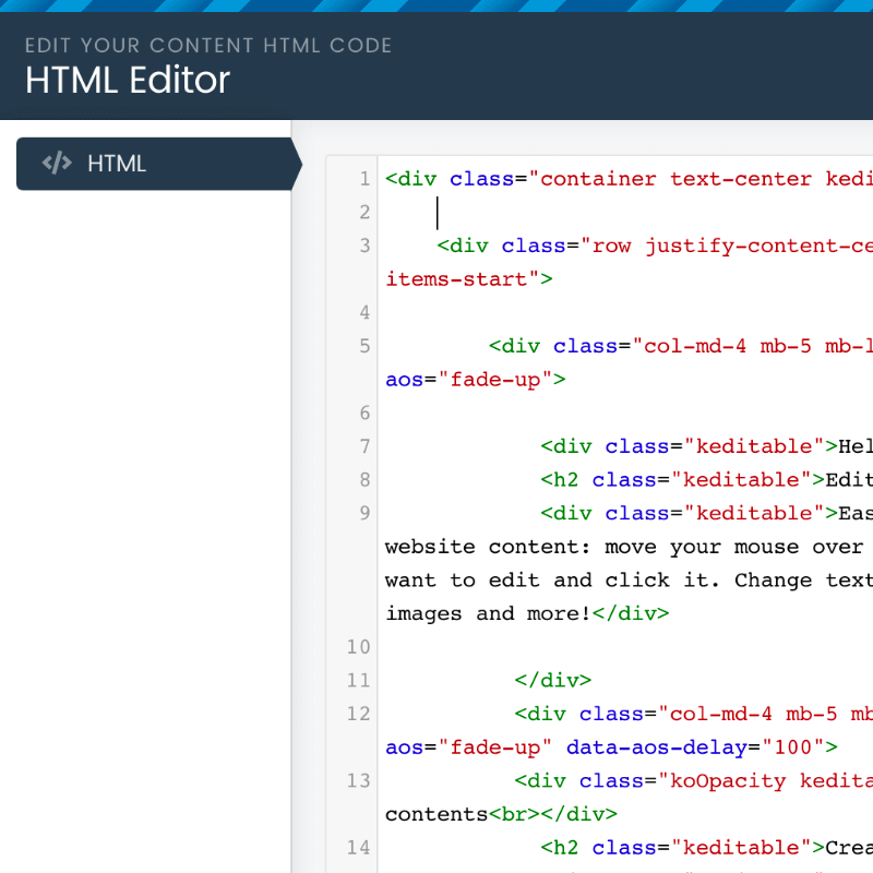 website builder - html editor
